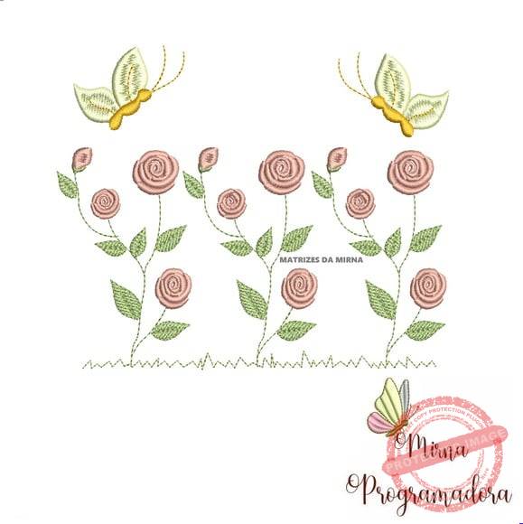 matriz-de-bordado-jardim-flores-borboletas-costura Matriz de Bordado Jardim Flores Borboletas - Imagem 1