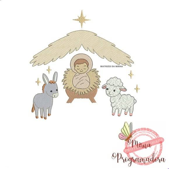 matriz-de-bordado-jesus-bichinhos-brother Matriz de Bordado Jesus Bichinhos - Imagem 1