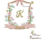 Matriz de Bordado - Kamila Brasao Raminho Flores