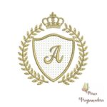 Matriz de Bordado - Letra a Alfabeto Moldura Coroa Aplique