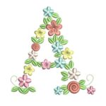 Matriz de Bordado - Floral Letra a
