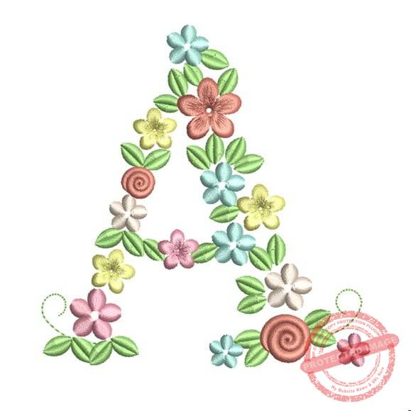 matriz-de-bordado-letra-a-floral-janome Matriz de Bordado - Floral Letra a - Imagem 1