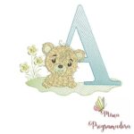 Matriz de Bordado Letra a Urso