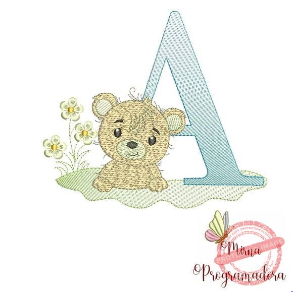 matriz-de-bordado-letra-a-urso-elna Matriz de Bordado Letra a Urso - Imagem 1