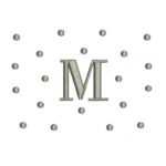 Matriz de Bordado - Letra m com Poa (fazemos Qualquer Letra)