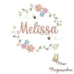 Matriz de Bordado - moldura flores Melissa