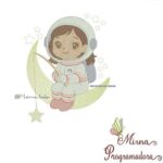 Matriz de Bordado - Menina Astronauta na Lua