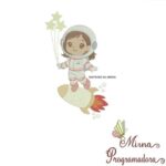 Matriz de Bordado - Menina Astronauta no Foguete