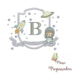Matriz de Bordado - Moldura de Astronauta Letra B