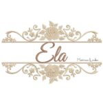 Matriz de Bordado - Moldura Floral Ela Toalha