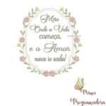 Matriz de Bordado - Moldura Floral Mãe