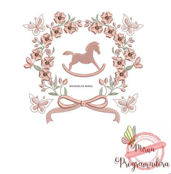 matriz-de-bordado-moldura-flores-cavalinho-matriz-de-bordado-jardim Matriz de Bordado - Moldura Flores Cavalinho - Imagem 1