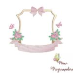 Matriz de Bordado - Moldura Flores Lacinho