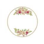 Matriz De Bordado - Moldura Redonda Flores