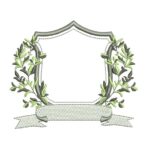 Matriz de Bordado - Moldura Folhas Faixa