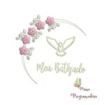 Matriz de Bordado - Moldura Meu Batizado Pomba