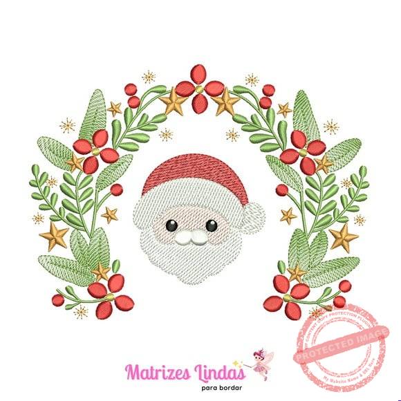matriz-de-bordado-moldura-papai-noel-singer Matriz de Bordado Moldura Papai Noel - Imagem 1