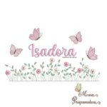 Matriz de Bordado Nome Isadora Jardim Flores