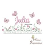 Matriz de Bordado Nome Julia Jardim Flores
