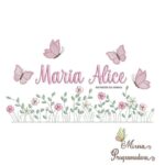 Matriz de Bordado Nome Maria Alice Jardim Flores