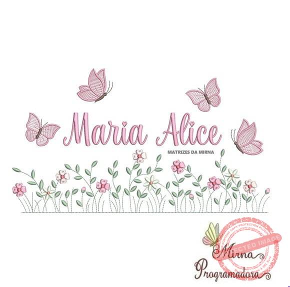 matriz-de-bordado-nome-maria-alice-jardim-flores-ebordados Matriz de Bordado Nome Maria Alice Jardim Flores - Imagem 1