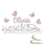 Matriz de Bordado Nome Olívia Jardim Flores