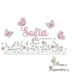 Matriz de Bordado Nome Sofia Jardim Flores