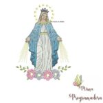 Matriz de Bordado - Nossa Senhora das Graças com Flores