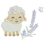 Matriz de Bordado - Ovelhinha com Lavanda