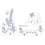 Matriz de Bordado - Ovelhinha com Lavanda Contorno