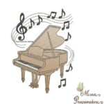 Matriz de Bordado Piano com Notas
