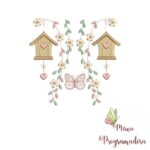 Matriz de Bordado Raminho-casa-borboleta