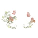Matriz de Bordado Raminho Flores Borboletas
