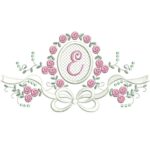 Matriz de Bordado Raminho Flores Laço Letra e