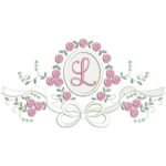 Matriz de Bordado Raminho Flores Laço Letra l