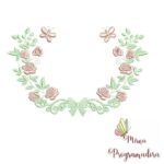 Matriz de Bordado - Ramo de Rosas Borboletas e Laço