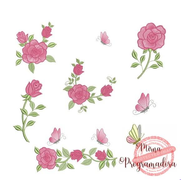 matriz-de-bordado-ramo-de-rosas-janome Matriz de Bordado - Ramo de Rosas - Imagem 1