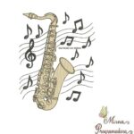 Matriz de Bordado Saxofone com Notas