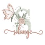 Matriz de Bordado - Flores e Borboletas Nome Solange
