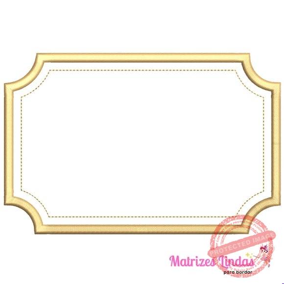 Matriz de Bordado Tag Dourada Formato para Bordar - Imagem 1