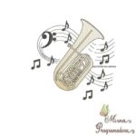 Matriz de Bordado Tuba com Notas