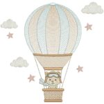 Matriz de Bordado Ursinho Aviador no Balão