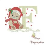 Matriz de Bordado Ursinho Natal Letra F