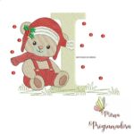 Matriz de Bordado Ursinho Natal Letra I