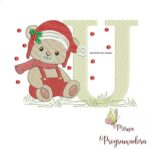 Matriz de Bordado Ursinho Natal Letra U