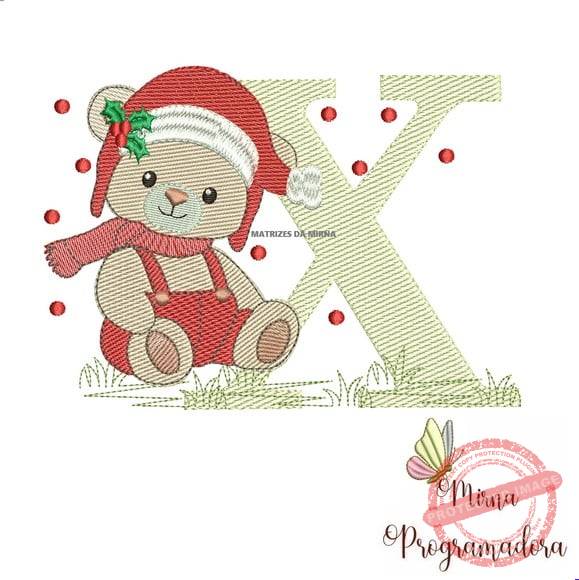 matriz-de-bordado-ursinho-natal-letra-x-superb Matriz de Bordado Ursinho Natal Letra x - Imagem 1
