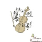 Matriz de Bordado Violino com Notas