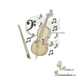 Matriz de Bordado Violoncelo com Notas