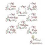 Matrizes de Bordados Colecao Nomes Moldura Floral