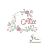 Matrizes de Bordados Nome Alice Moldura Floral